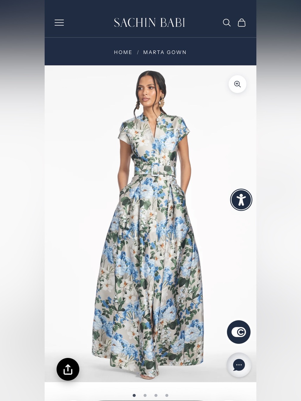 Sachin & Babi Marta Gown Dune & Dusk Floral Size 8- Worn Once, Not altered - Picture 6 of 6